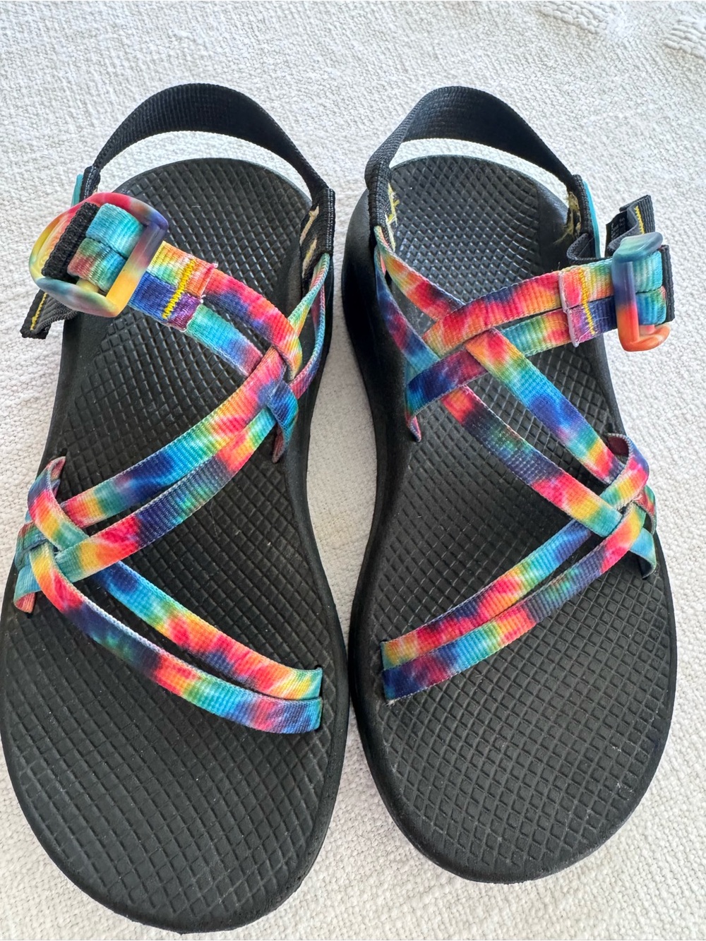 Chaco Womens Sandals Sz 7 Rainbow Tie Dye Strappy Sling Back
OB3